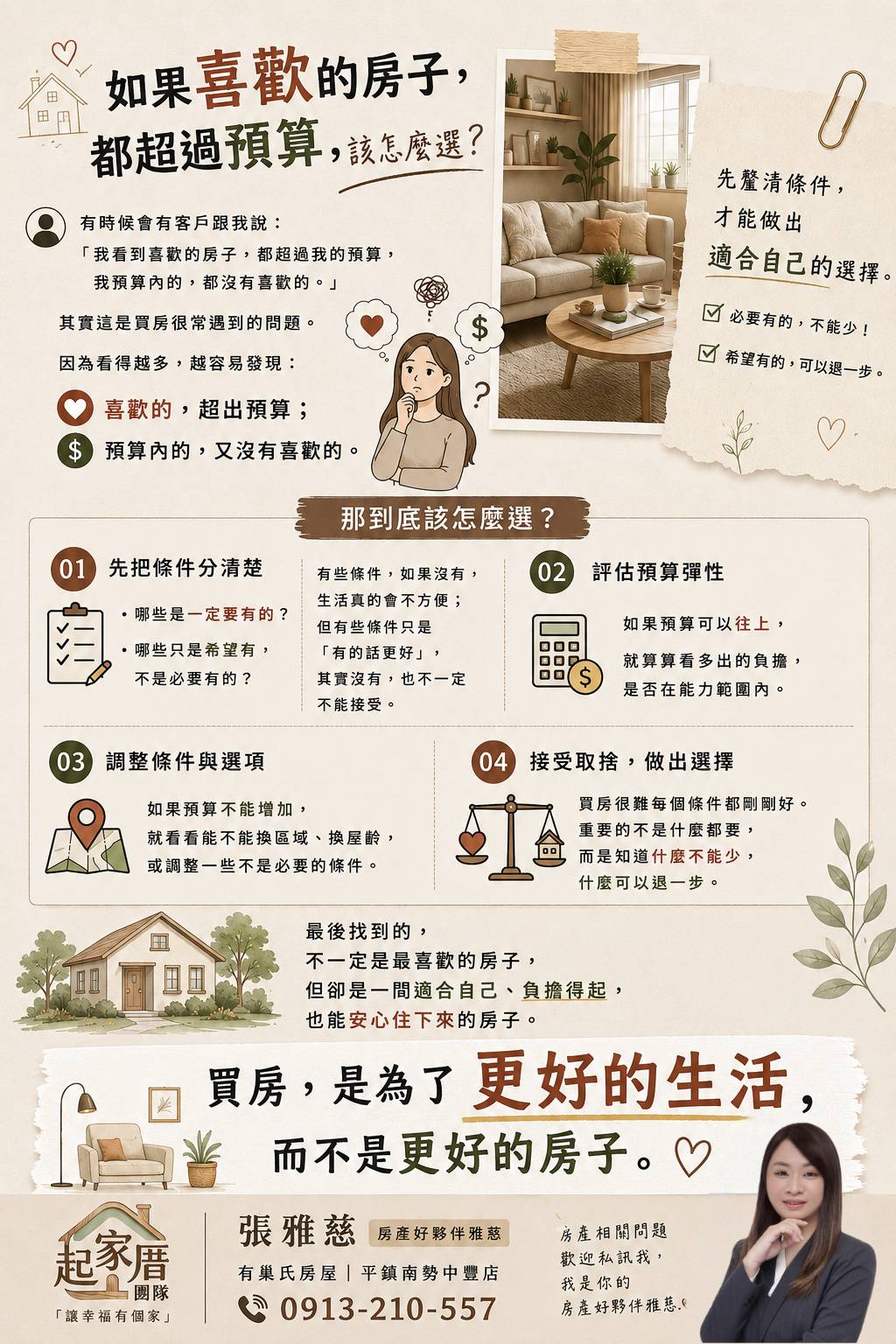 如果喜歡的房子，都超過預算，該怎麼選？