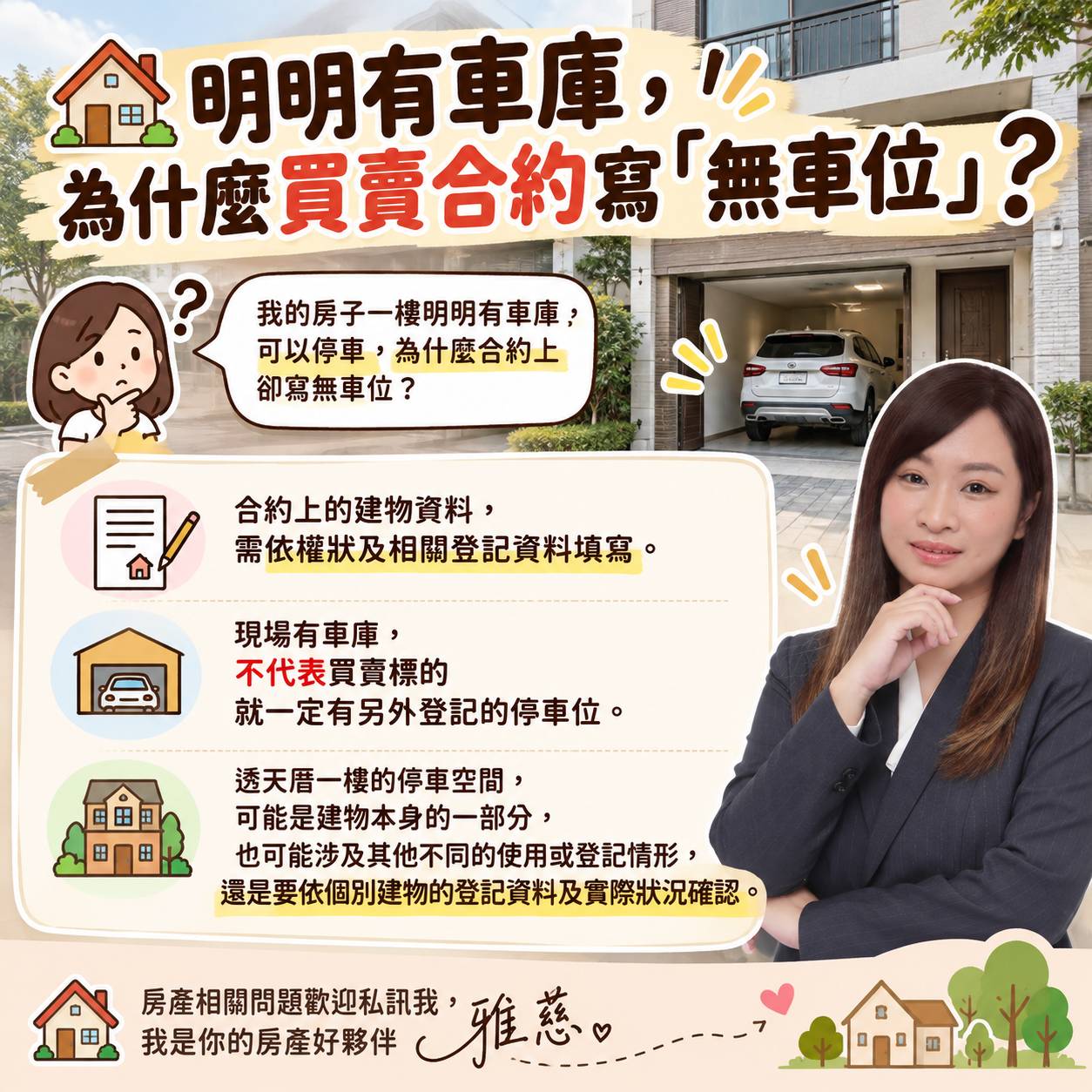 明明有車庫，為什麼買賣合約寫「無車位」？